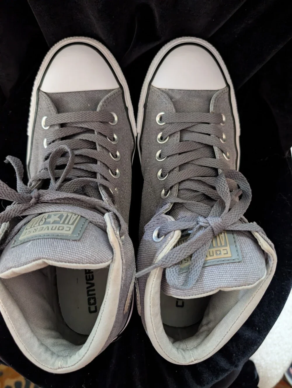 Converse Gray High Top Canvas Sneakers - Picture 4 of 6